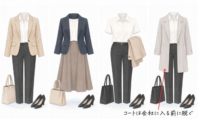 秋の面接でスーツがない時　女性